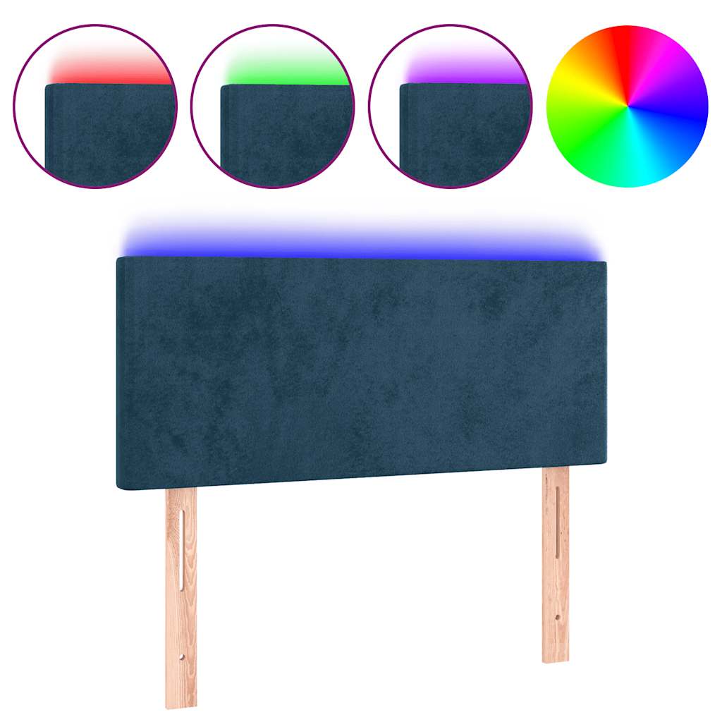 Tête de lit à LED Bleu foncé 90x5x78/88 cm Velours - XIOS