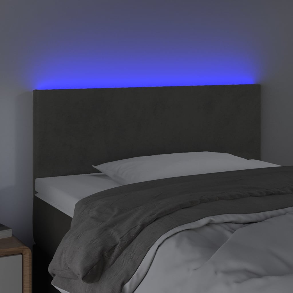 Tête de lit à LED Gris foncé 100x5x78/88 cm Velours - XIOS