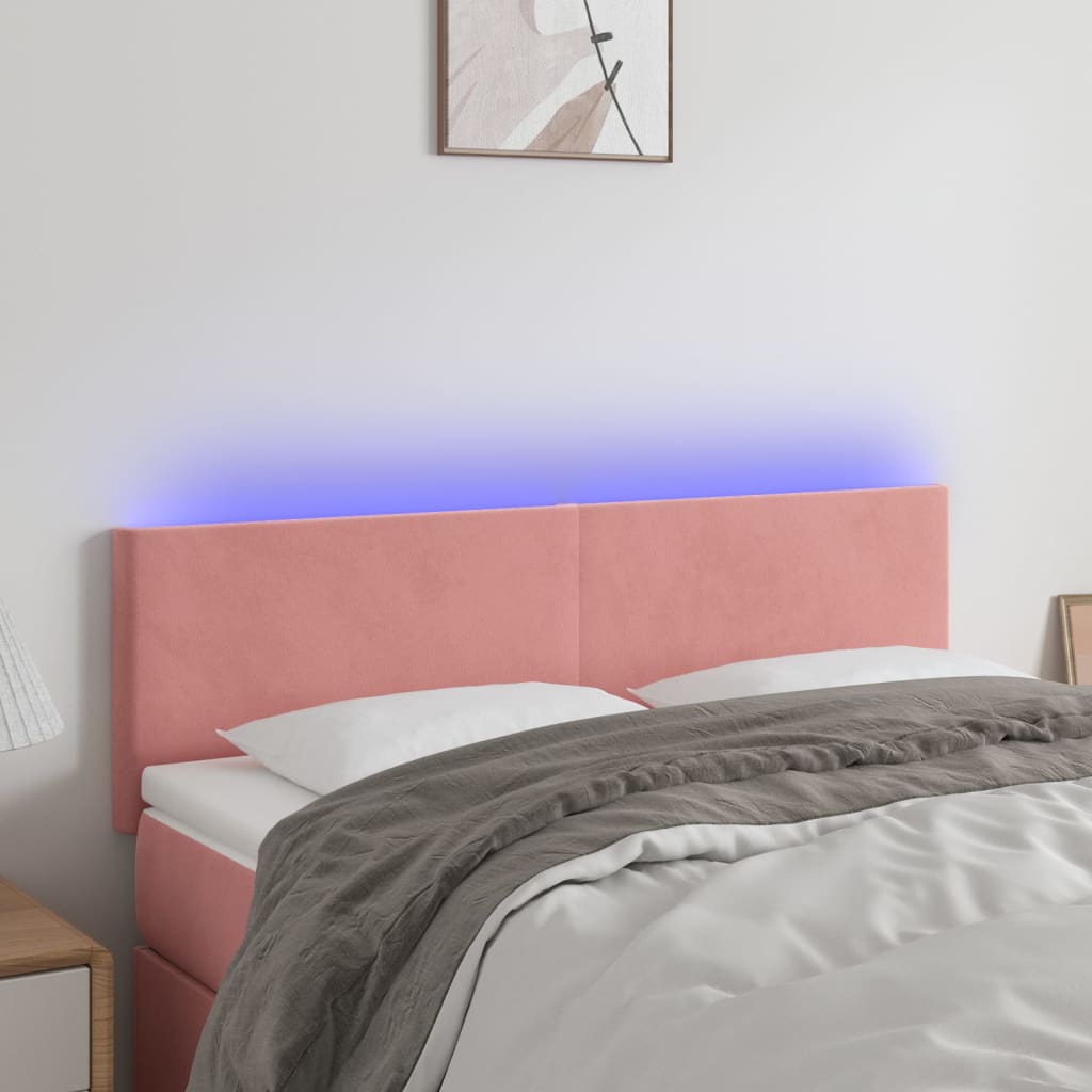Tête de lit à LED Rose 144x5x78/88 cm Velours - XIOS