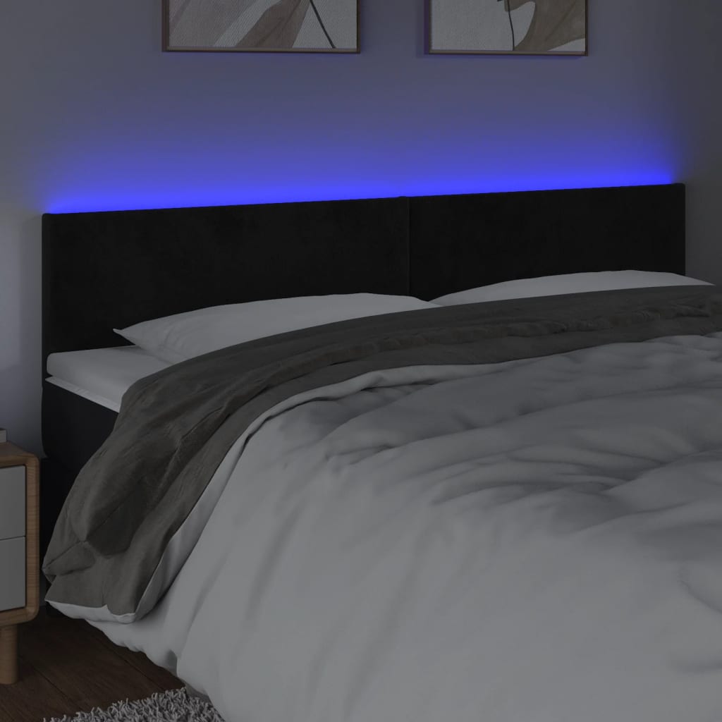 Tête de lit à LED Noir 160x5x78/88 cm Velours - XIOS