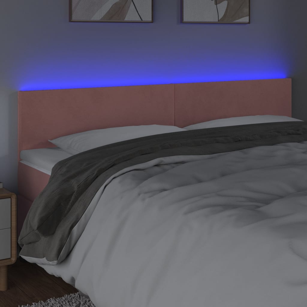 Tête de lit à LED Rose 180x5x78/88 cm Velours - XIOS