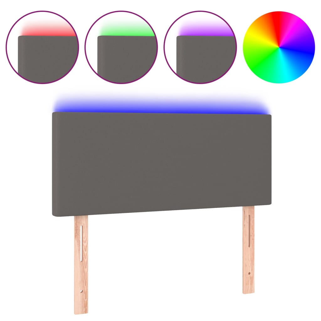 Tête de lit à LED Gris 90x5x78/88 cm Similicuir - XIOS