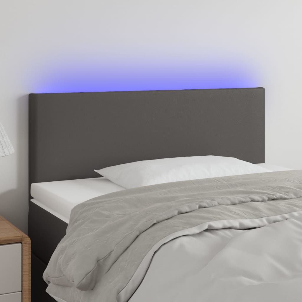 Tête de lit à LED Gris 90x5x78/88 cm Similicuir - XIOS