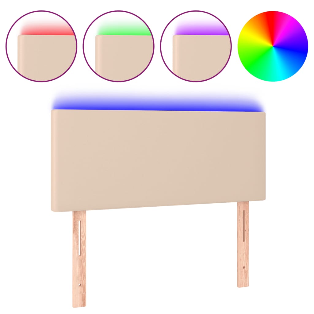 Tête de lit à LED Cappuccino 90x5x78/88 cm Similicuir - XIOS