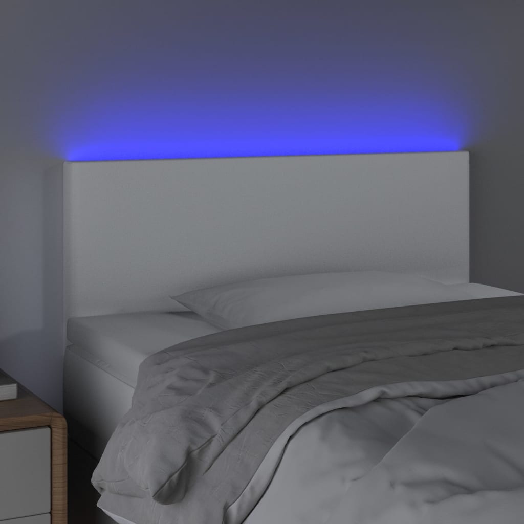 Tête de lit à LED Blanc 100x5x78/88 cm Similicuir - XIOS