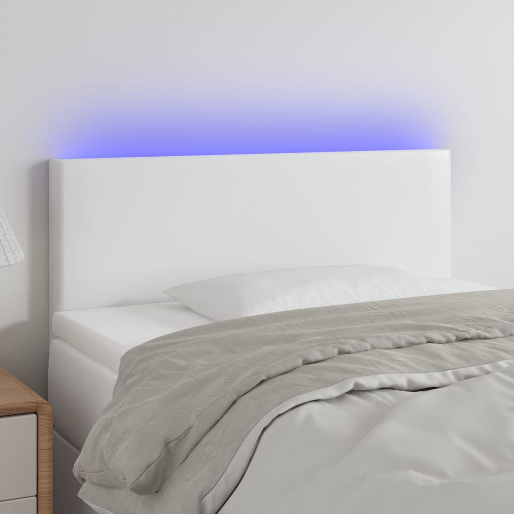 Tête de lit à LED Blanc 100x5x78/88 cm Similicuir - XIOS