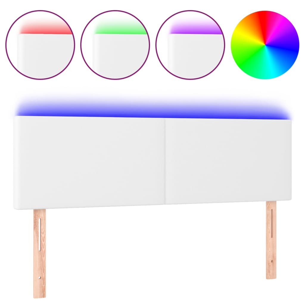 Tête de lit à LED Blanc 144x5x78/88 cm Similicuir - XIOS