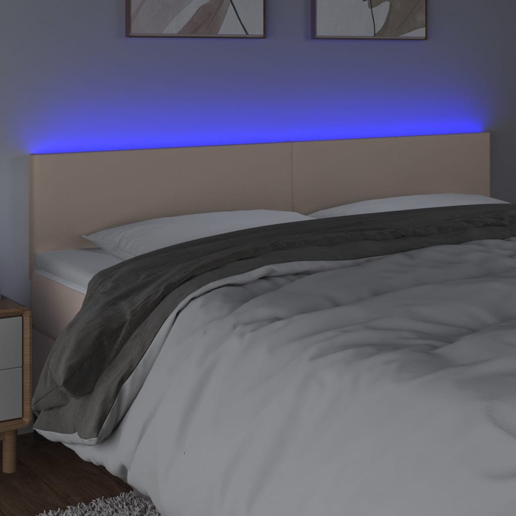 Tête de lit à LED Cappuccino 200x5x78/88 cm Similicuir - XIOS