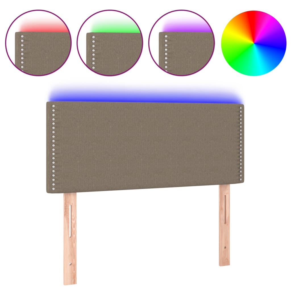 Tête de lit à LED Taupe 90x5x78/88 cm Tissu - XIOS