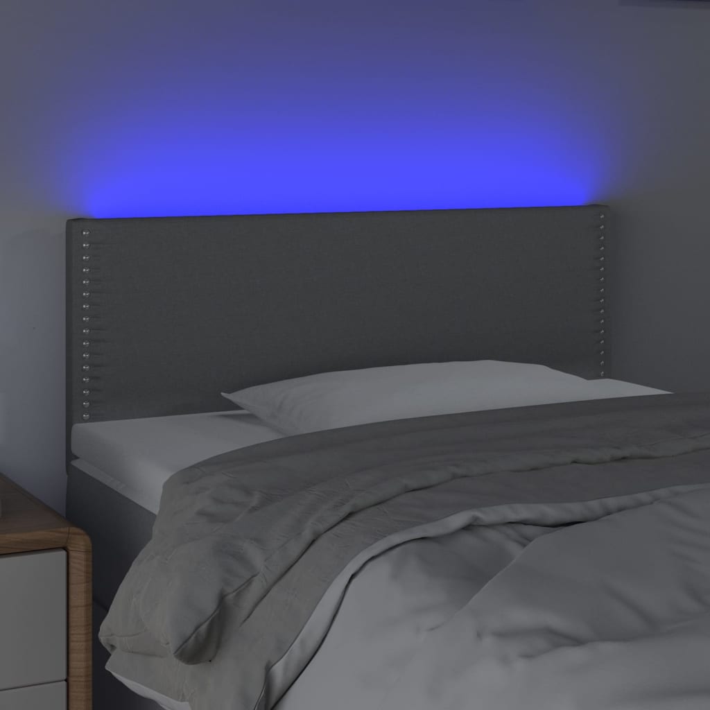 Tête de lit à LED Gris clair 100x5x78/88 cm Tissu - XIOS