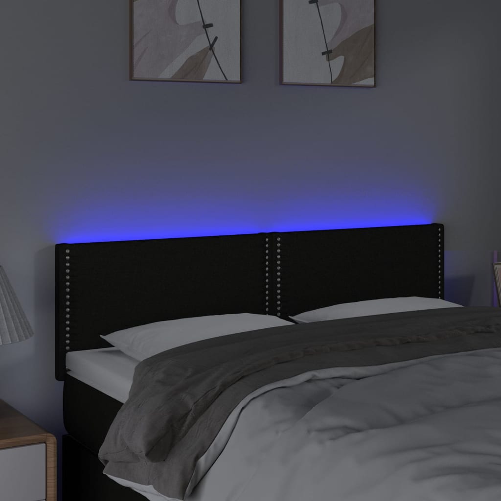 Tête de lit à LED Noir 144x5x78/88 cm Tissu - XIOS
