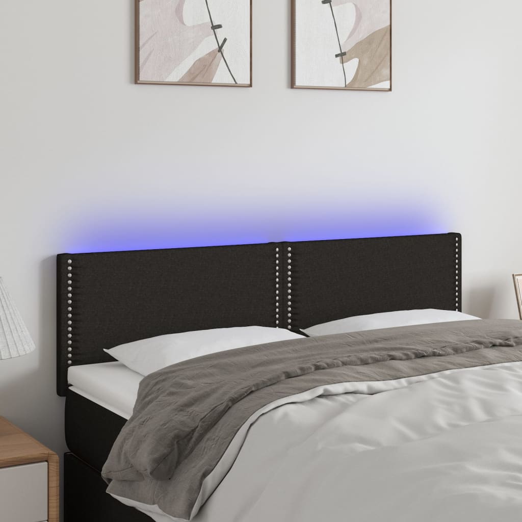 Tête de lit à LED Noir 144x5x78/88 cm Tissu - XIOS