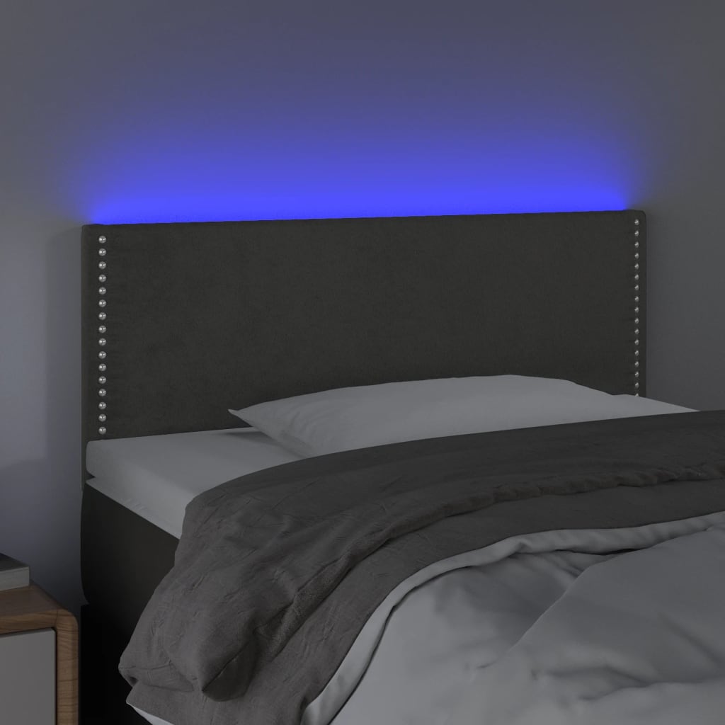 Tête de lit à LED Gris foncé 90x5x78/88 cm Velours - XIOS