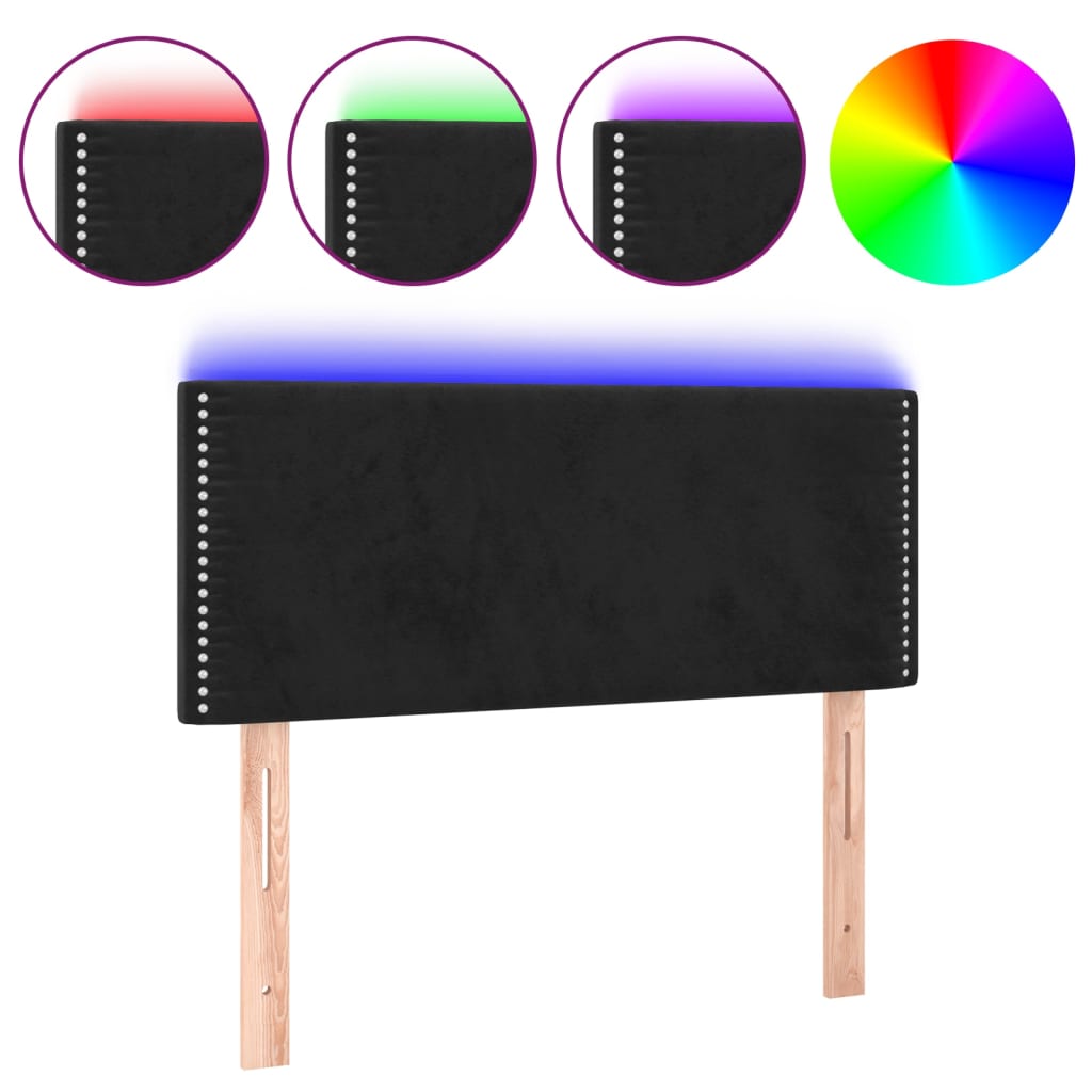 Tête de lit à LED Noir 100x5x78/88 cm Velours - XIOS