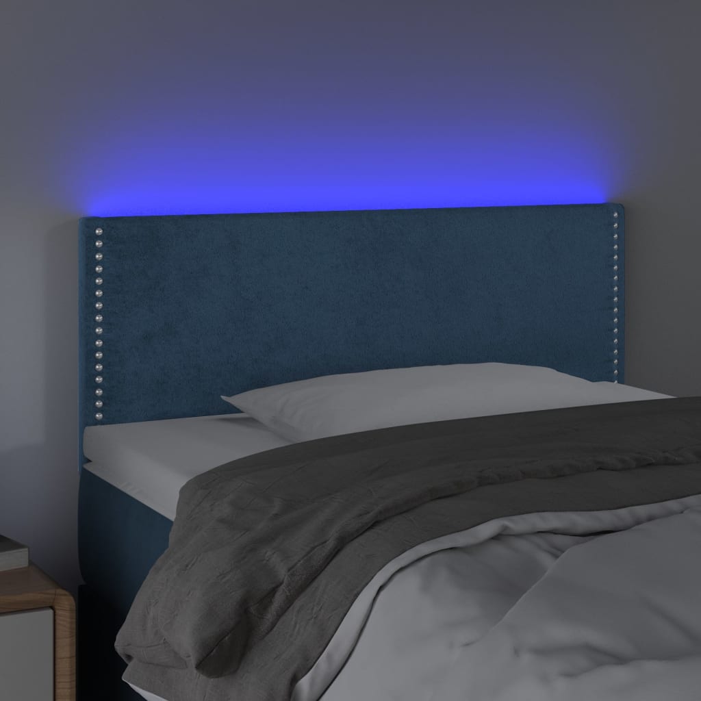 Tête de lit à LED Bleu foncé 100x5x78/88 cm Velours - XIOS