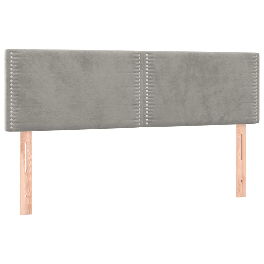 Tête de lit à LED Gris clair 144x5x78/88 cm Velours - XIOS