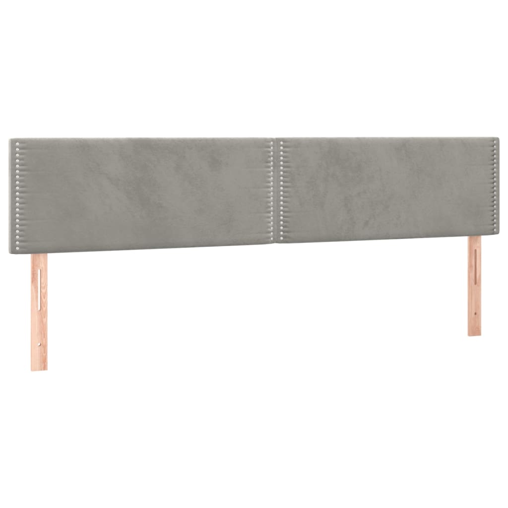 Tête de lit à LED Gris clair 200x5x78/88 cm Velours - XIOS