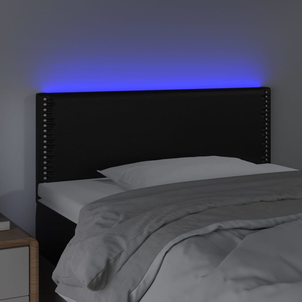Tête de lit à LED Noir 90x5x78/88 cm Similicuir - XIOS