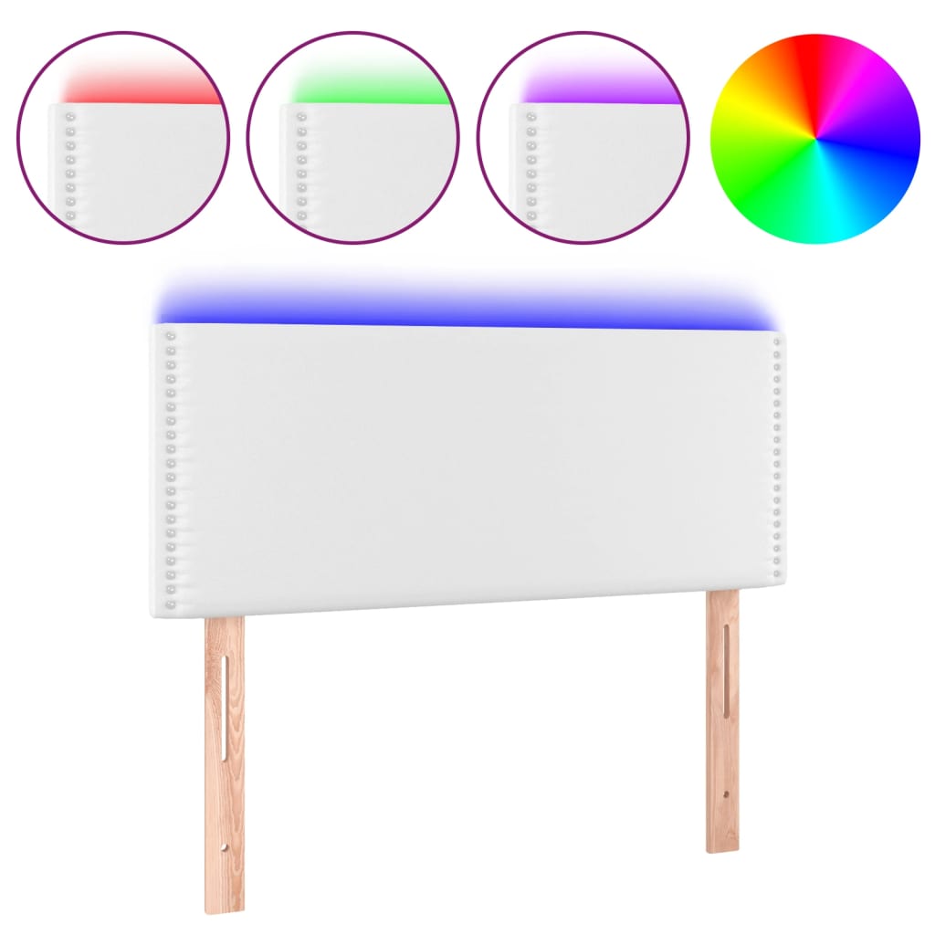 Tête de lit à LED Blanc 100x5x78/88 cm Similicuir - XIOS