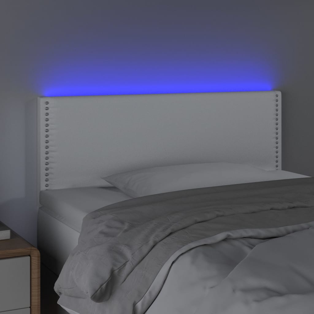 Tête de lit à LED Blanc 100x5x78/88 cm Similicuir - XIOS