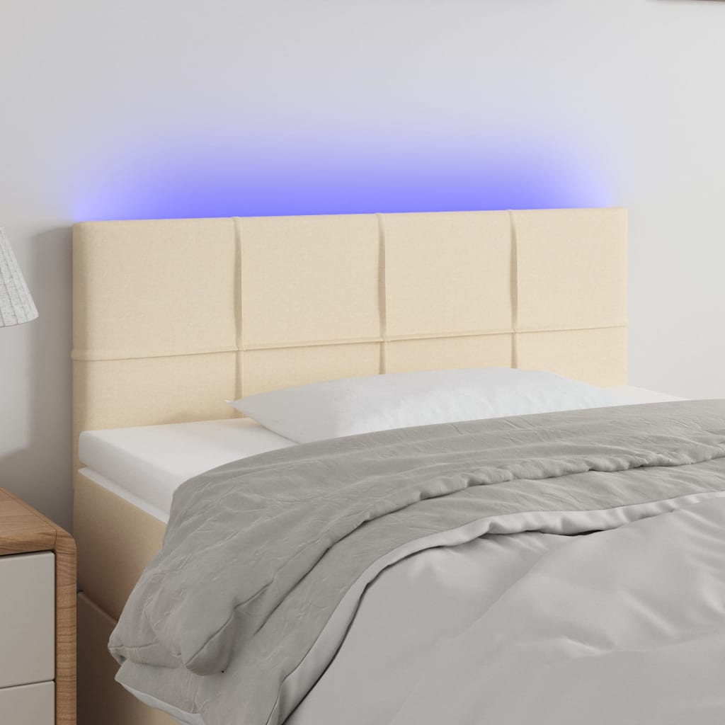 Tête de lit à LED Crème 80x5x78/88 cm Tissu - XIOS