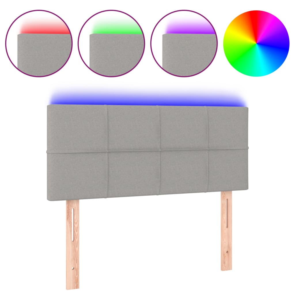 Tête de lit à LED Gris clair 90x5x78/88 cm Tissu - XIOS