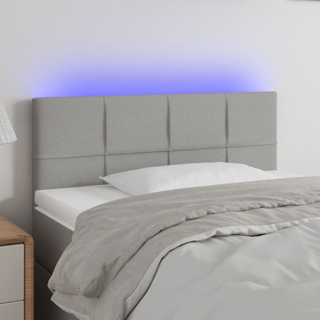 Tête de lit à LED Gris clair 90x5x78/88 cm Tissu - XIOS