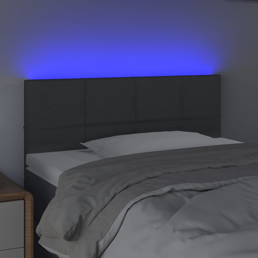 Tête de lit à LED Gris foncé 90x5x78/88 cm Tissu - XIOS