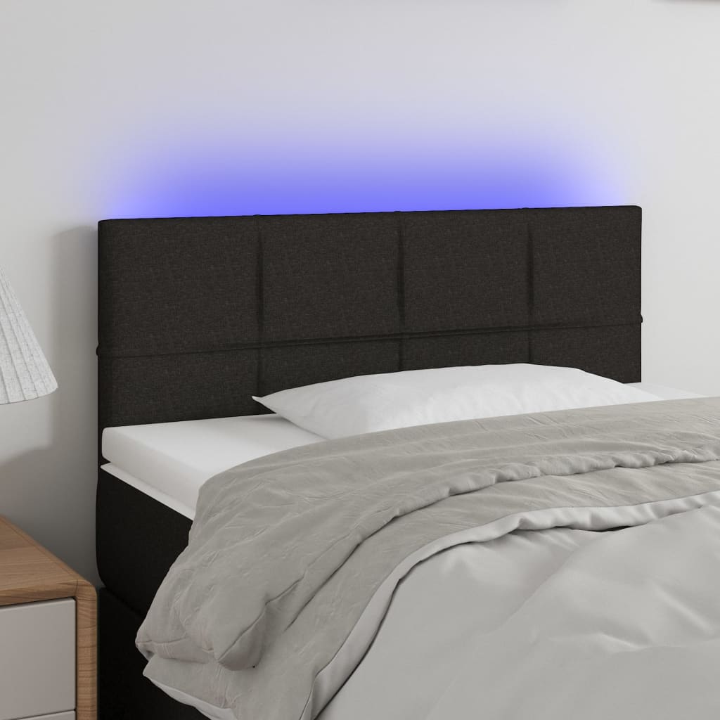 Tête de lit à LED Noir 90x5x78/88 cm Tissu - XIOS