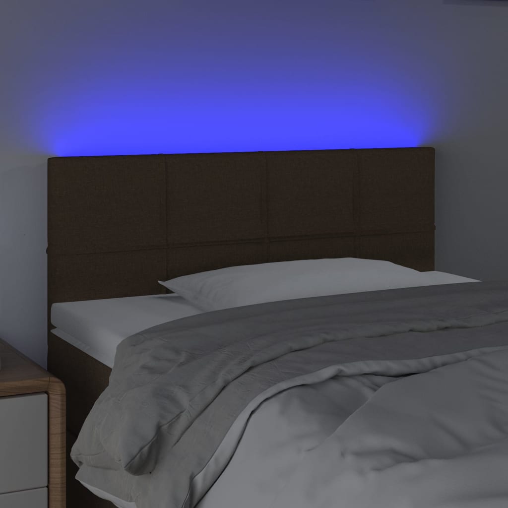 Tête de lit à LED Marron Foncé 90x5x78/88 cm Tissu - XIOS