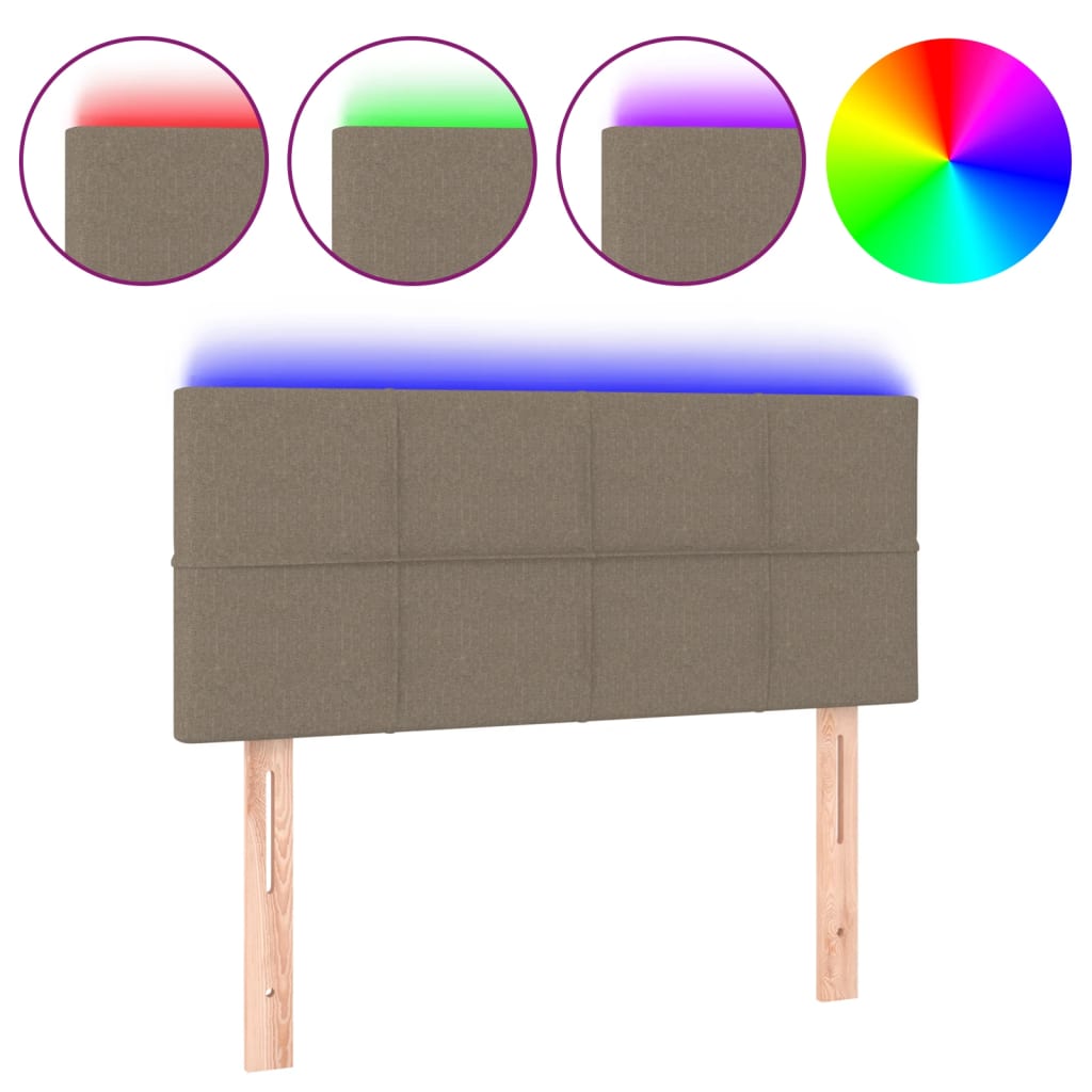 Tête de lit à LED Taupe 90x5x78/88 cm Tissu - XIOS