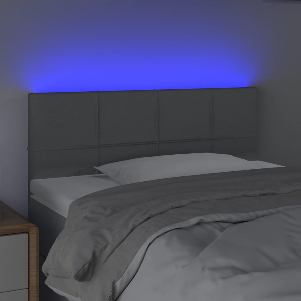 Tête de lit à LED Gris clair 100x5x78/88 cm Tissu - XIOS