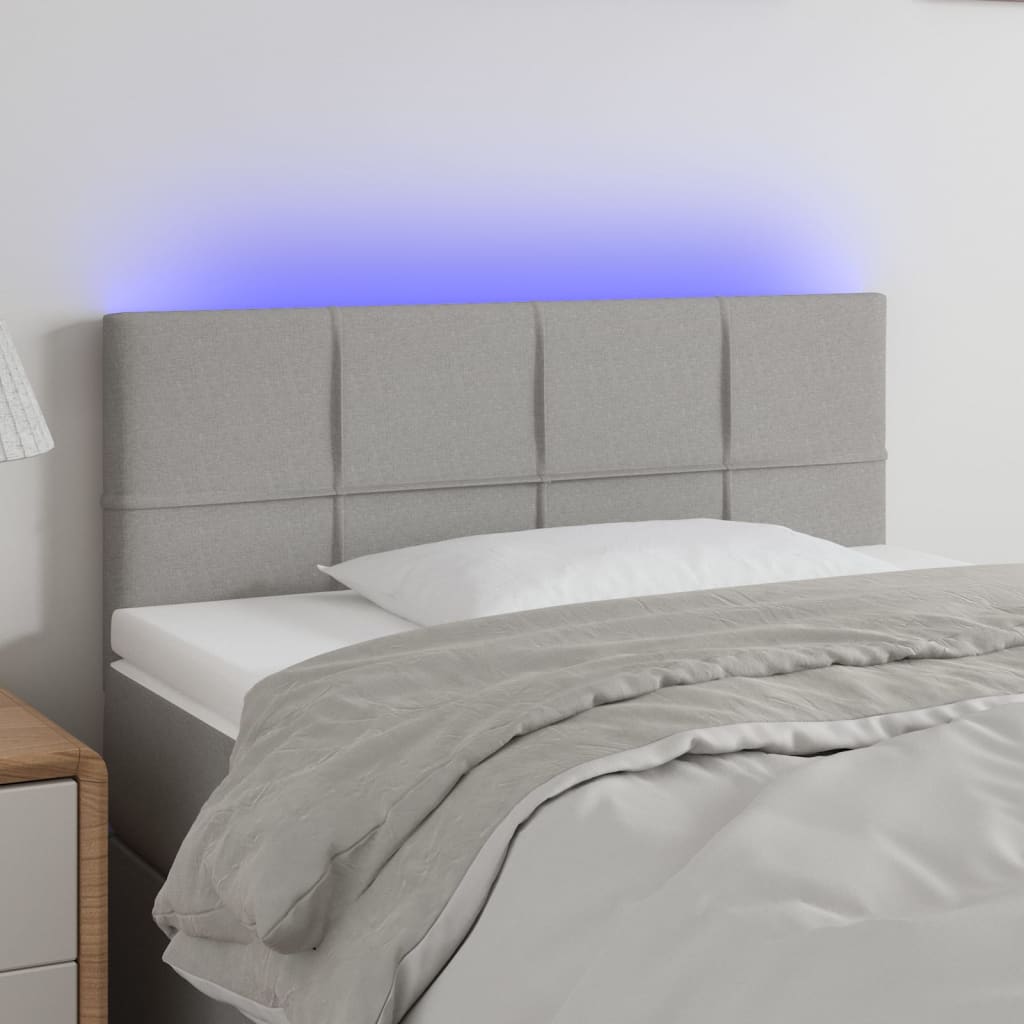 Tête de lit à LED Gris clair 100x5x78/88 cm Tissu - XIOS