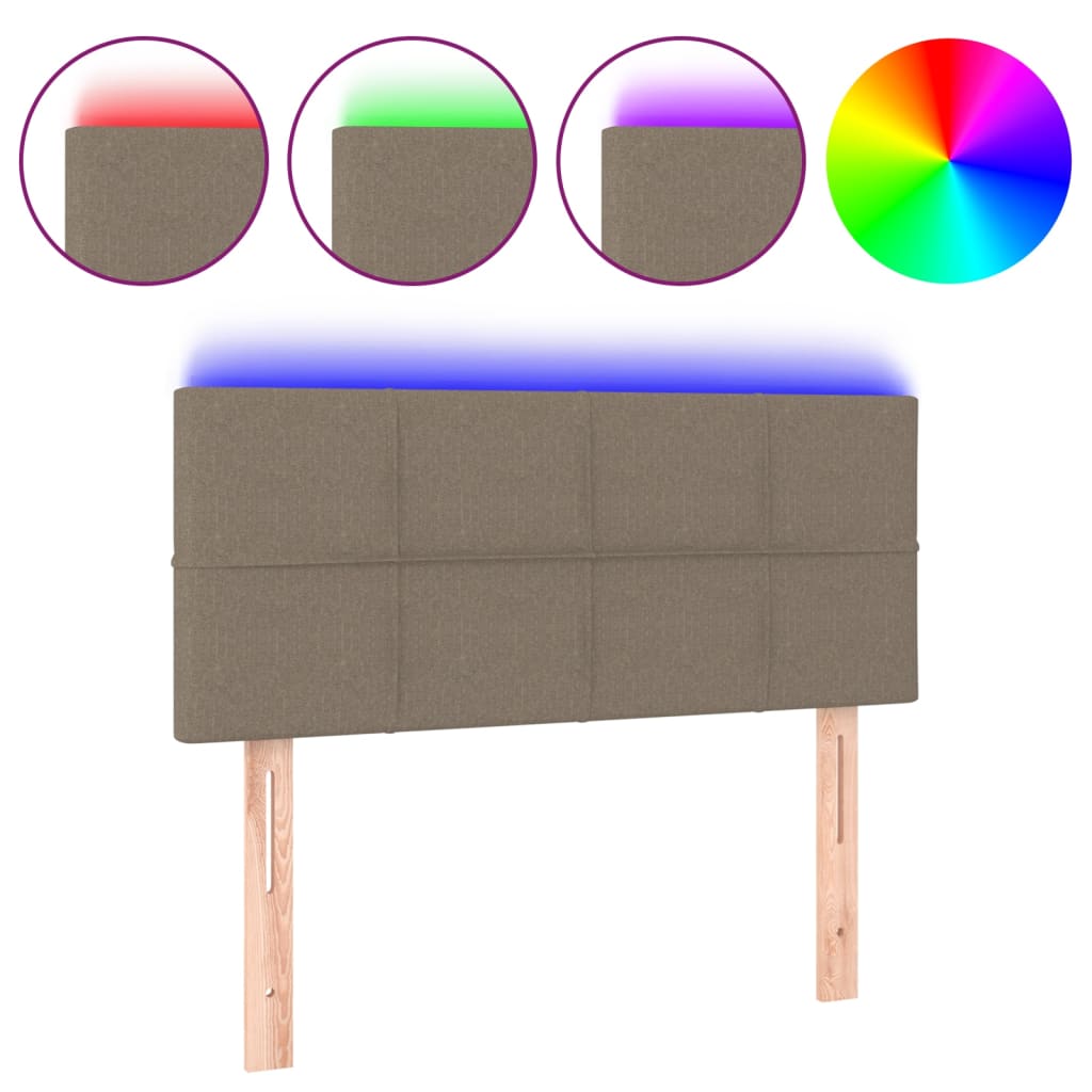 Tête de lit à LED Taupe 100x5x78/88 cm Tissu - XIOS