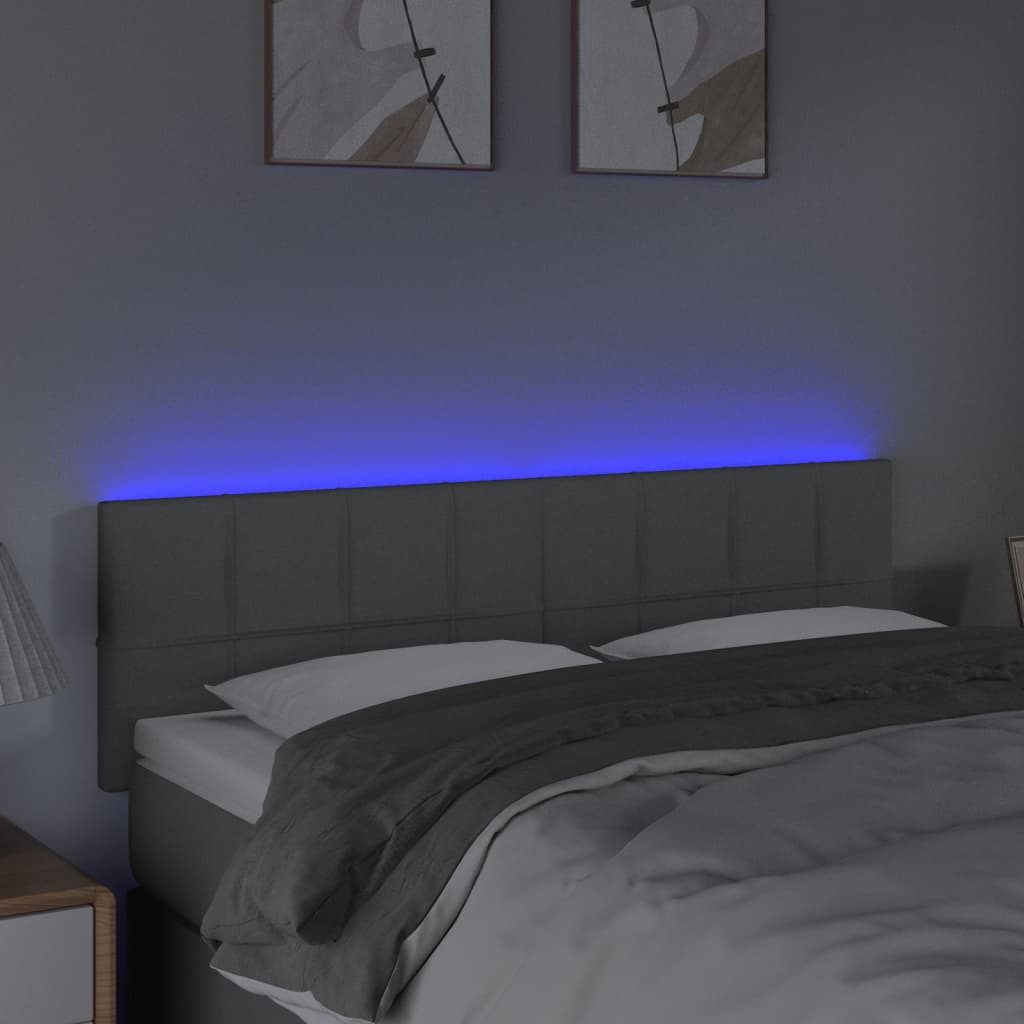 Tête de lit à LED Gris clair 144x5x78/88 cm Tissu - XIOS