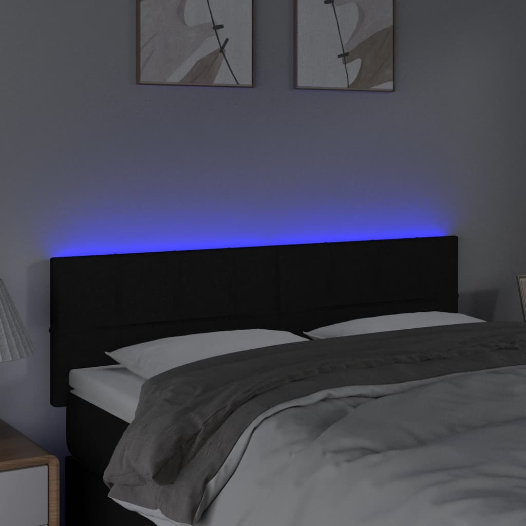 Tête de lit à LED Noir 144x5x78/88 cm Tissu - XIOS