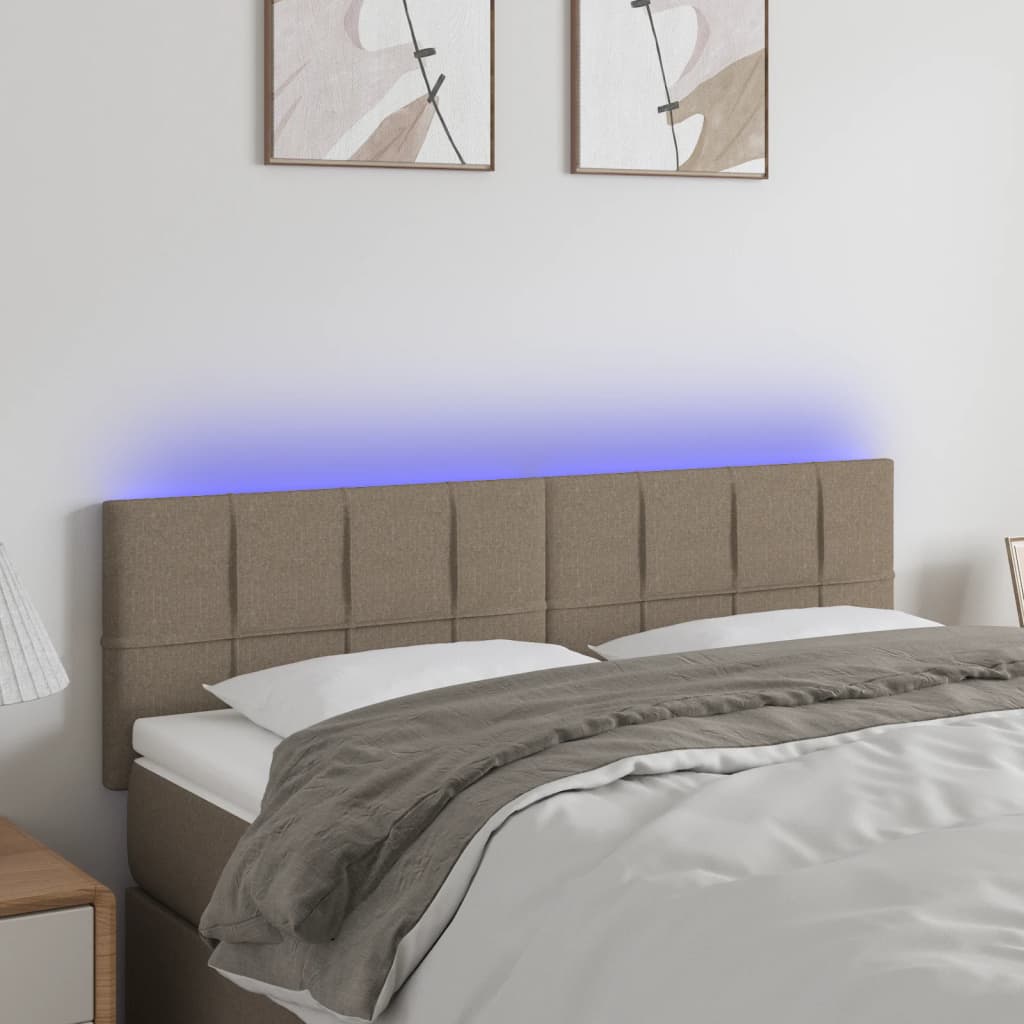 Tête de lit à LED Taupe 144x5x78/88 cm Tissu - XIOS