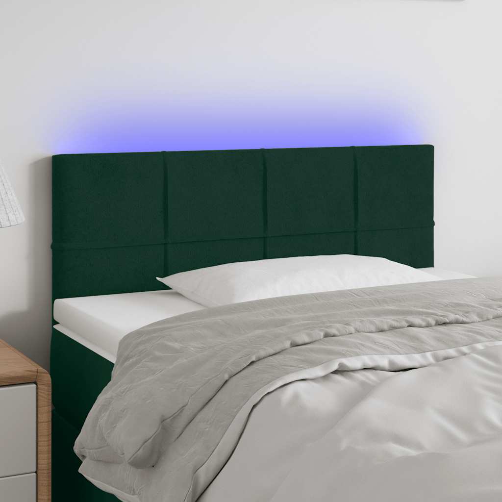 Tête de lit à LED Vert foncé 80x5x78/88 cm Velours - XIOS