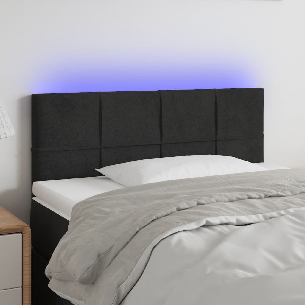 Tête de lit à LED Noir 90x5x78/88 cm Velours - XIOS