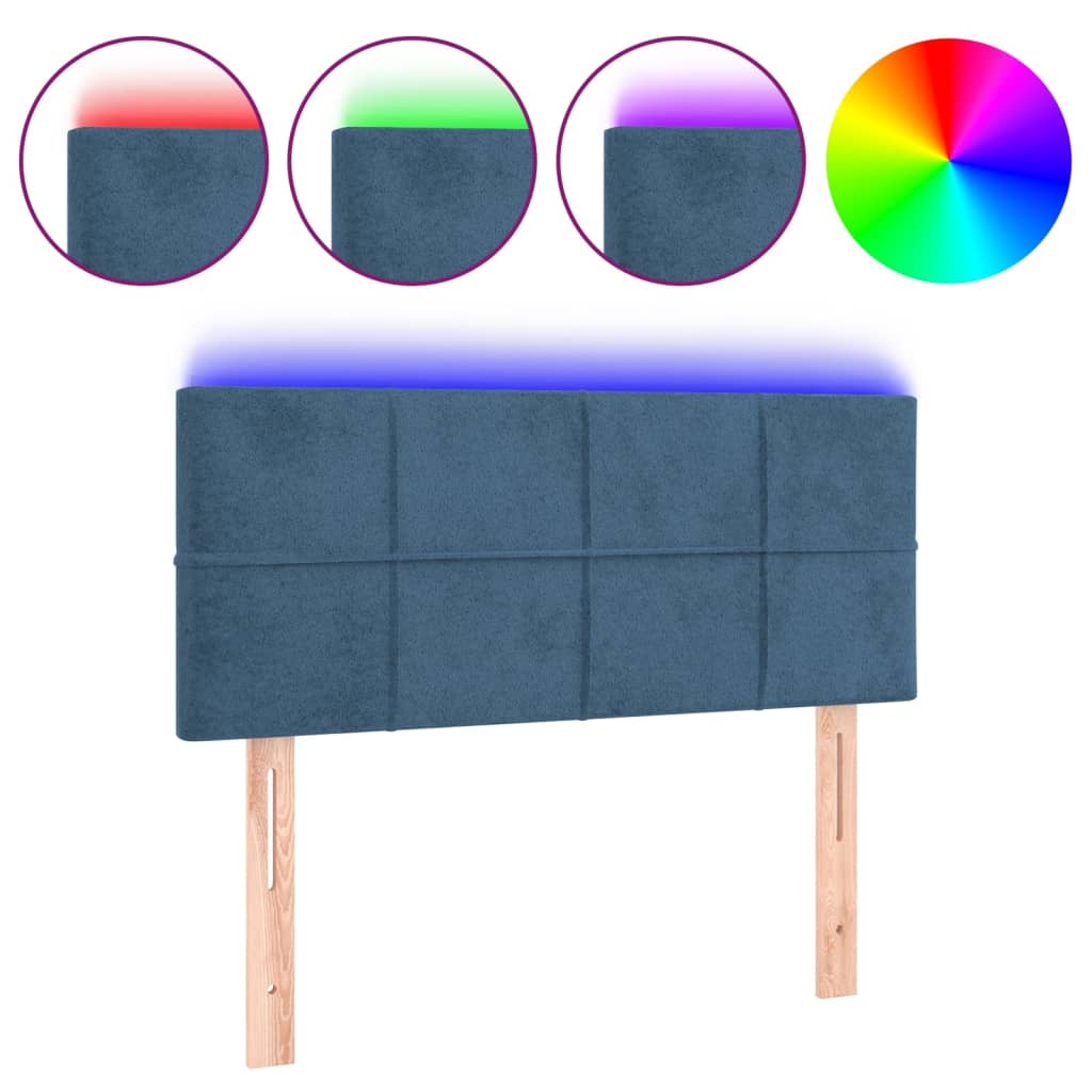 Tête de lit à LED Bleu foncé 90x5x78/88 cm Velours - XIOS