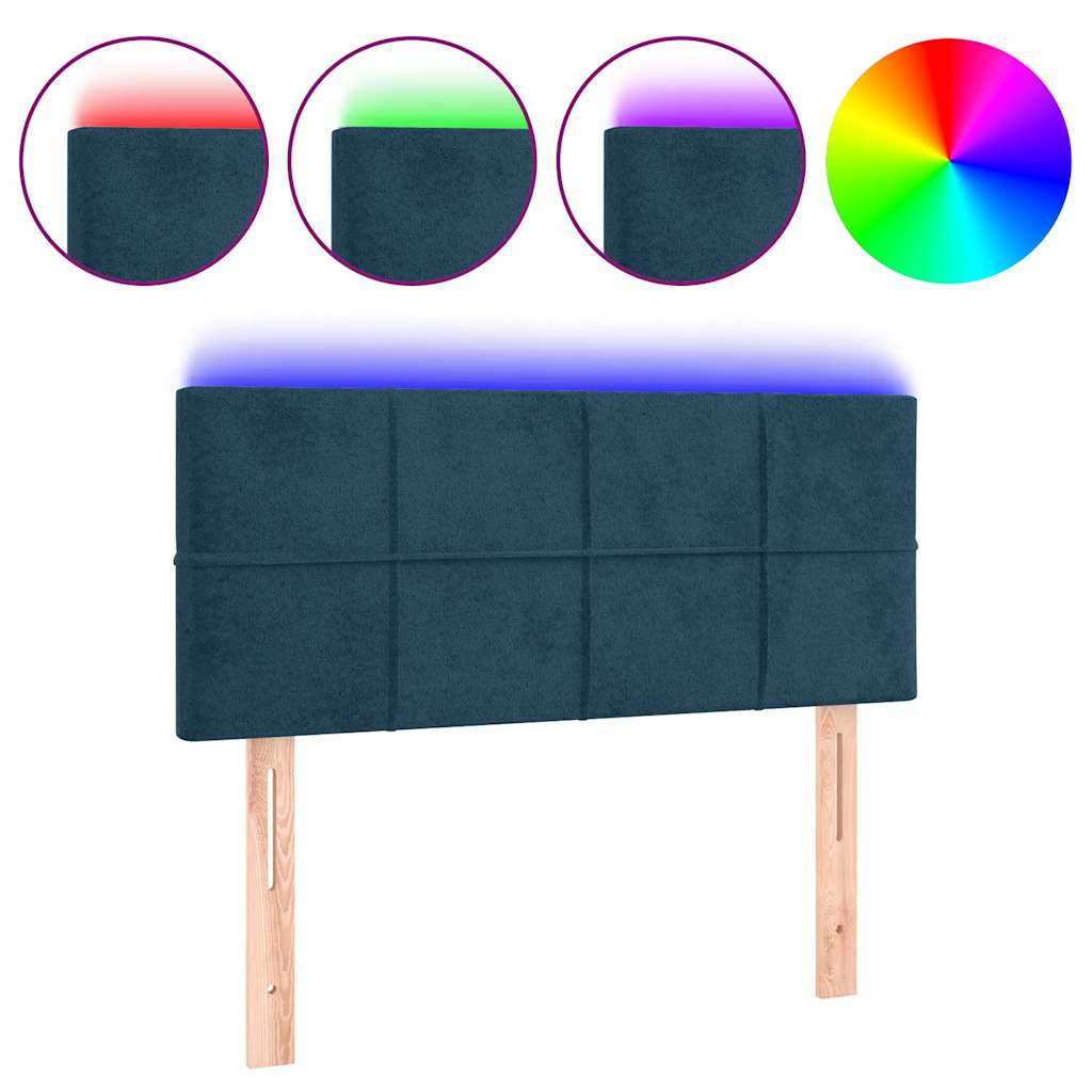Tête de lit à LED Bleu foncé 90x5x78/88 cm Velours - XIOS