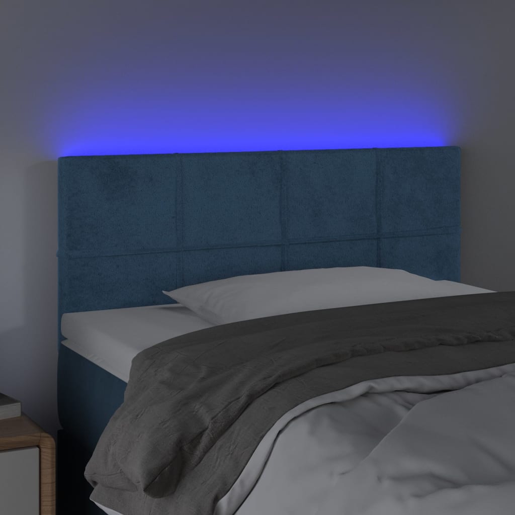 Tête de lit à LED Bleu foncé 90x5x78/88 cm Velours - XIOS