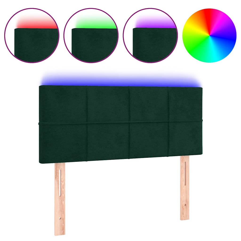 Tête de lit à LED Vert foncé 100x5x78/88 cm Velours - XIOS