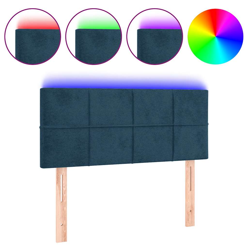 Tête de lit à LED Bleu foncé 100x5x78/88 cm Velours - XIOS