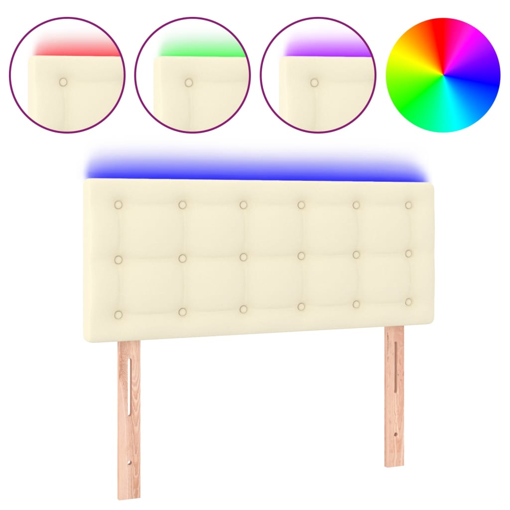 Tête de lit à LED Crème 80x5x78/88 cm Similicuir - XIOS
