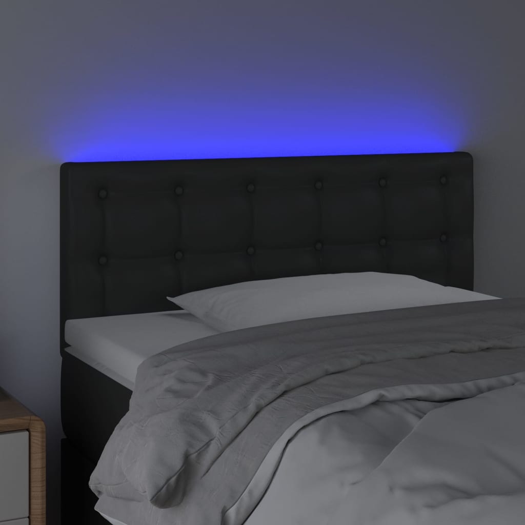 Tête de lit à LED Noir 90x5x78/88 cm Similicuir - XIOS