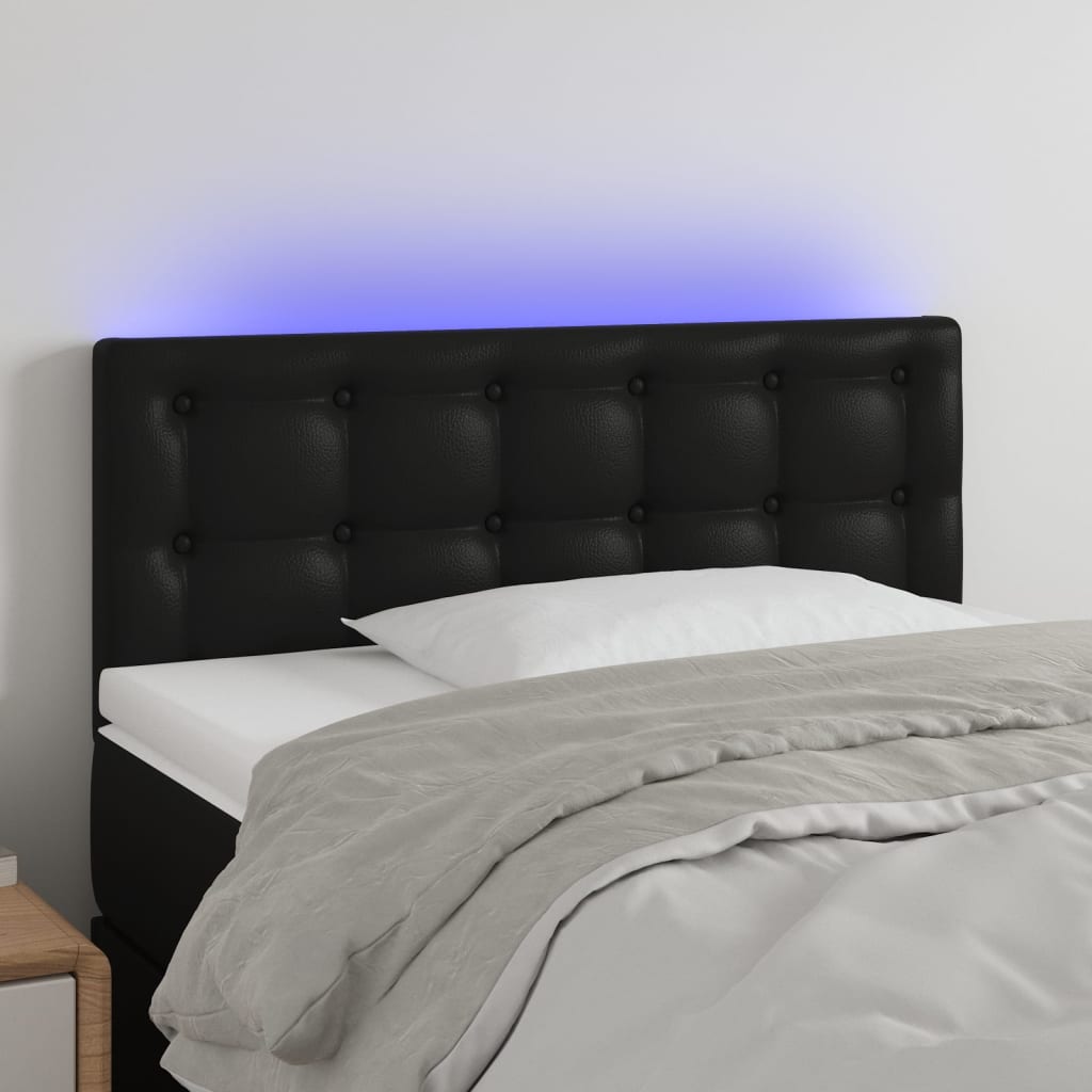 Tête de lit à LED Noir 90x5x78/88 cm Similicuir - XIOS