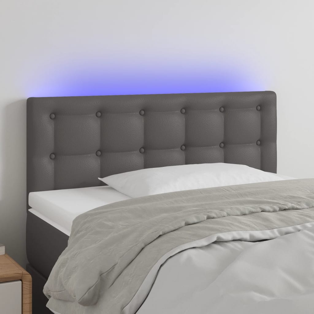 Tête de lit à LED Gris 90x5x78/88 cm Similicuir - XIOS