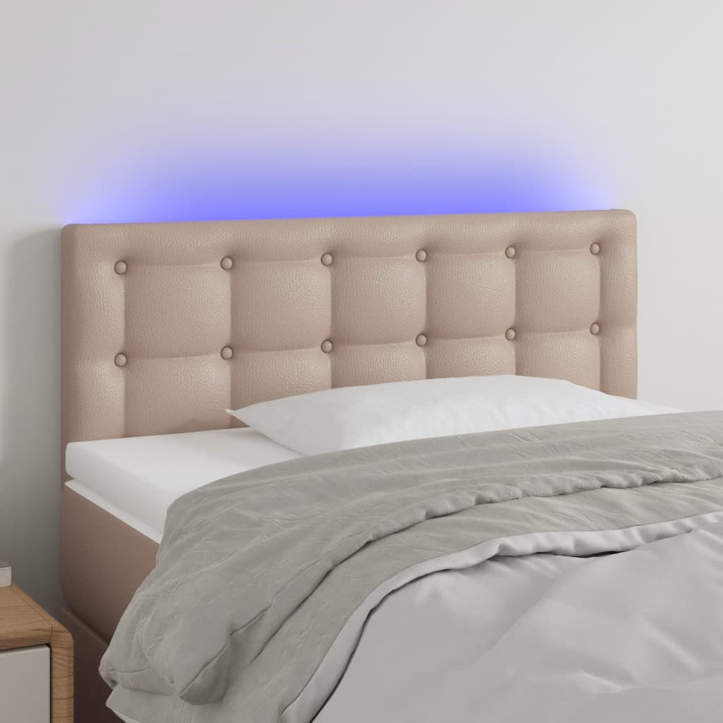 Tête de lit à LED Cappuccino 90x5x78/88 cm Similicuir - XIOS