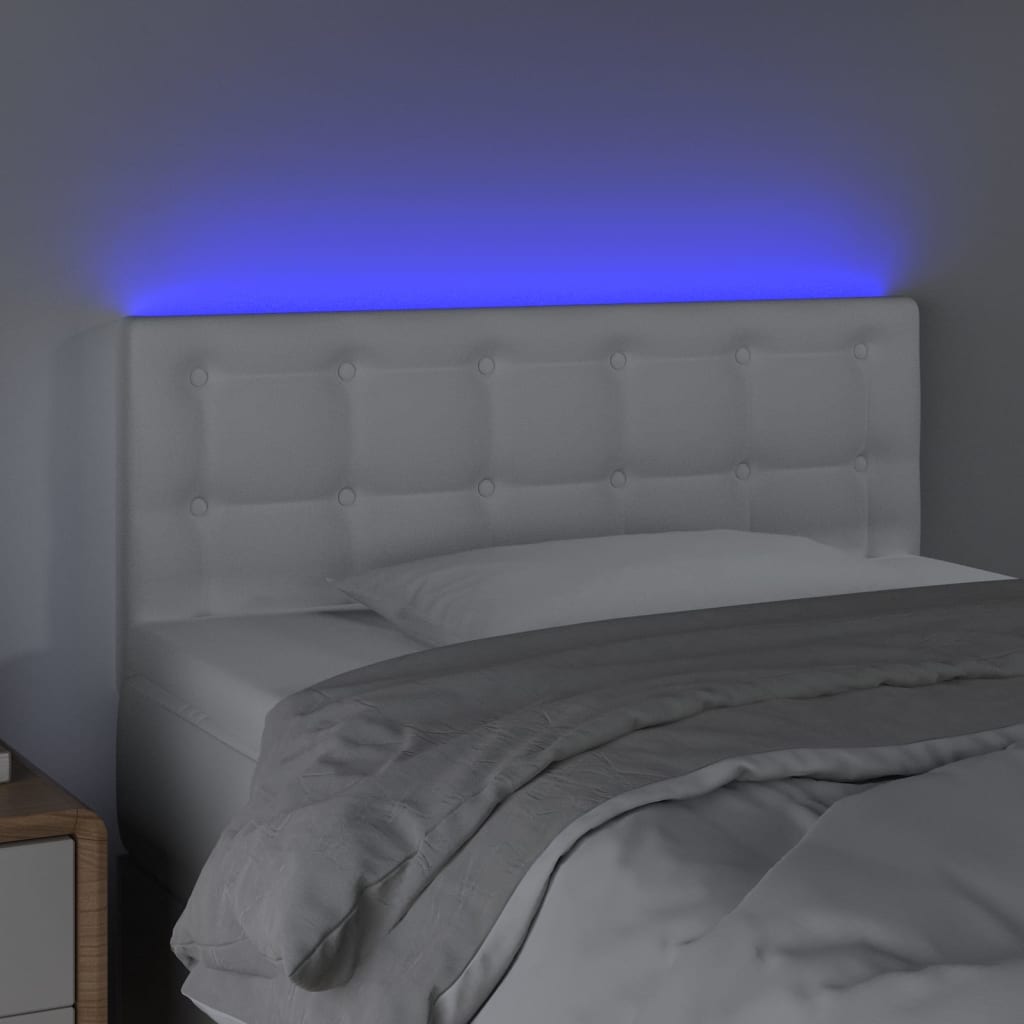 Tête de lit à LED Blanc 100x5x78/88 cm Similicuir - XIOS